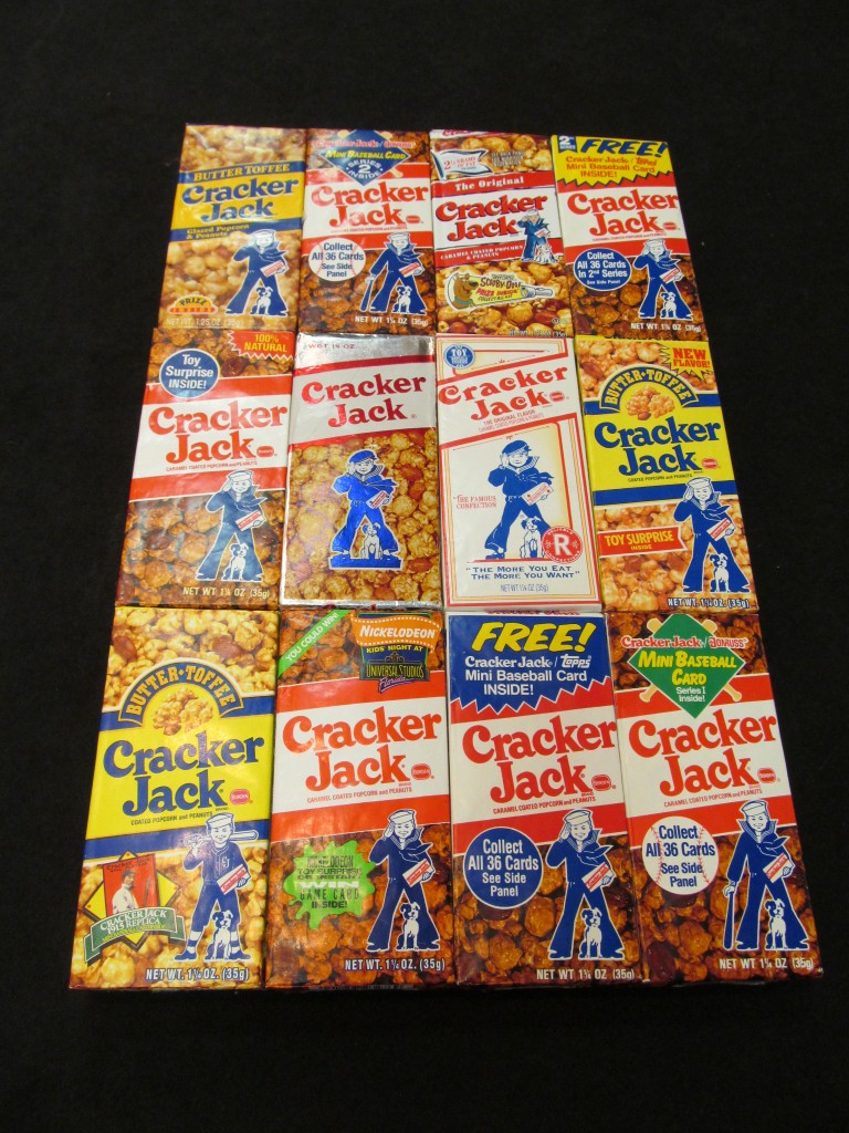 Cracker Jack boxes through the years