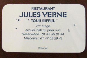 Jules Verne restaurant ticket