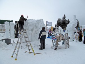 participants in the Idaho State Snow Sculpting Championships